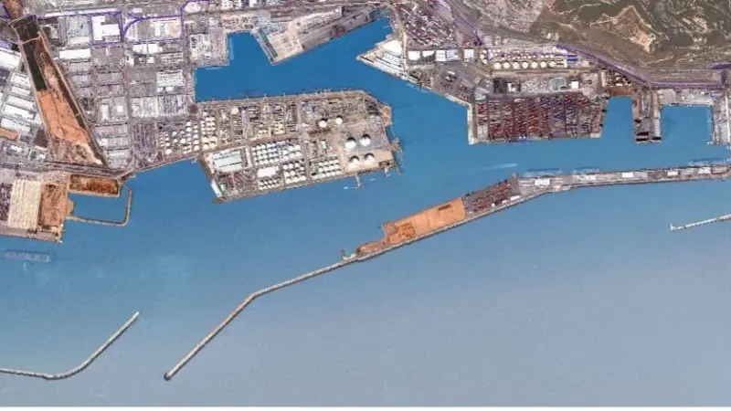 Image of a new embankment at the Port of Barcelona
