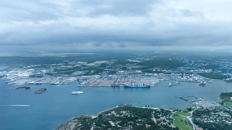 Port of Gothenburg from the air