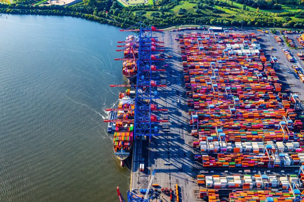 Aerial shot of Container Terminal Altenwerder
