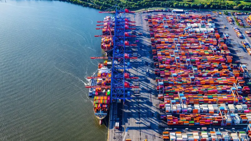 Aerial shot of Container Terminal Altenwerder