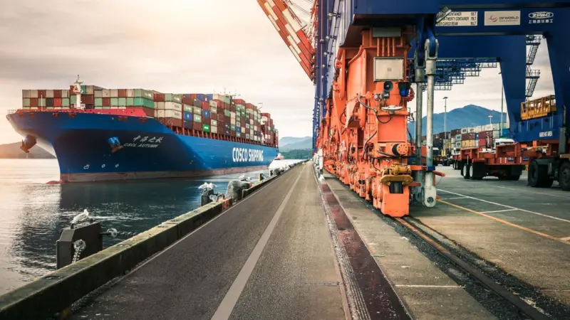 Container leaving the Prince Rupert port