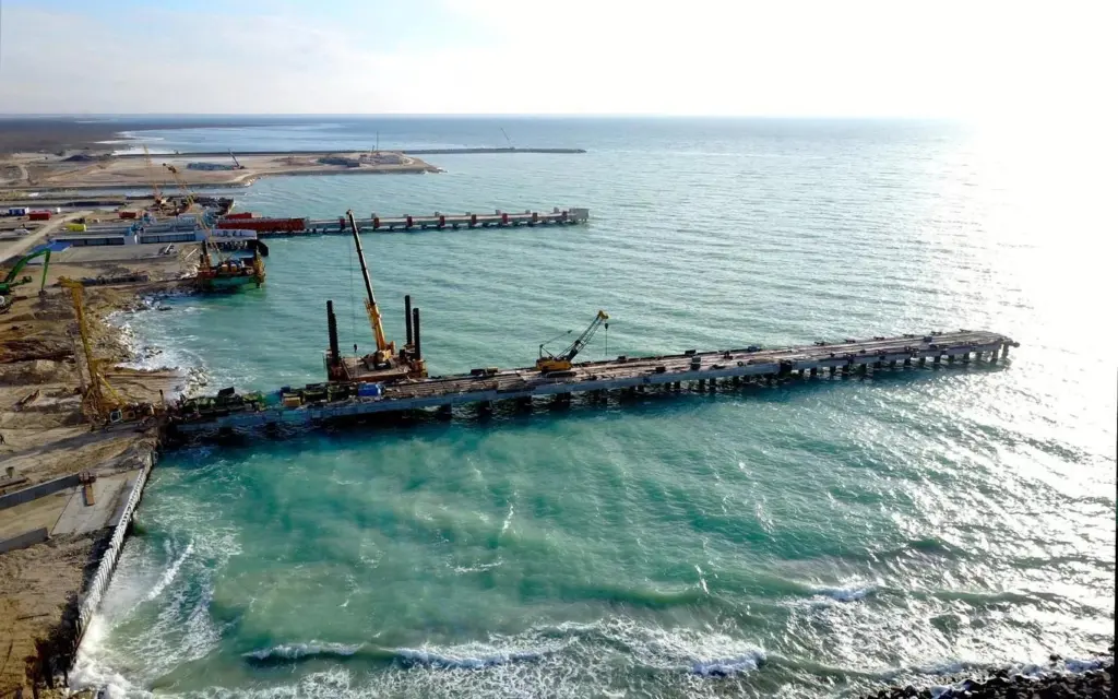 Construction under way at Kuryk Port in Kazakhstan