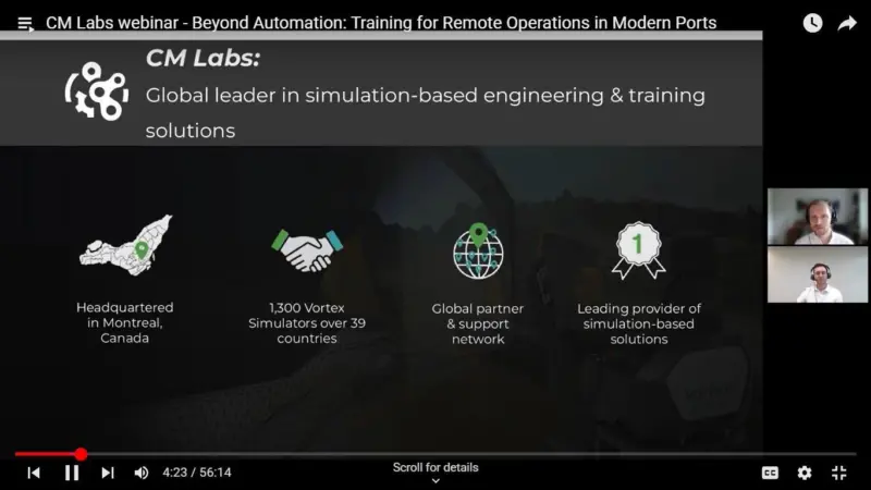 The image shows the CM Labs hosted webinar in action