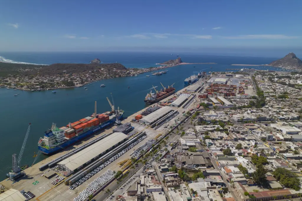 Aerial shot of Terminal Marítima de Mazatlán in Mexico