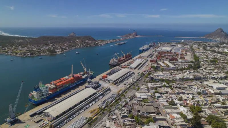 Aerial shot of Terminal Marítima de Mazatlán in Mexico