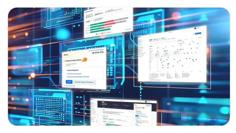 Image of a computer screen with decision boxes and data