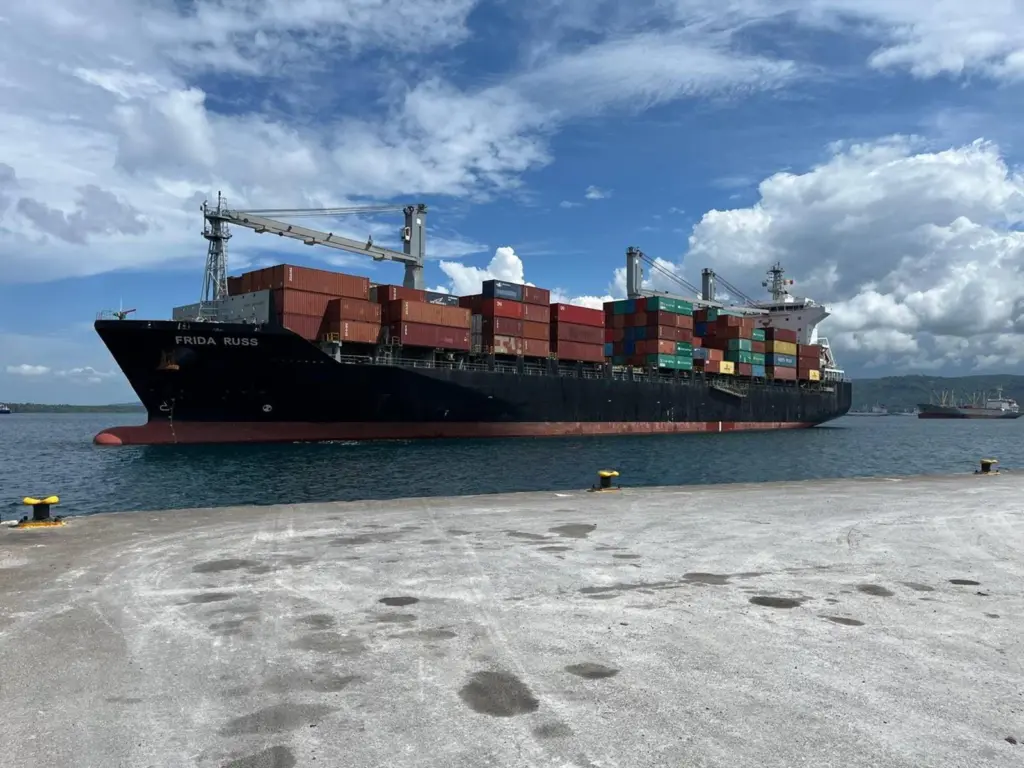 Container ship at Rabaul Port in PNG