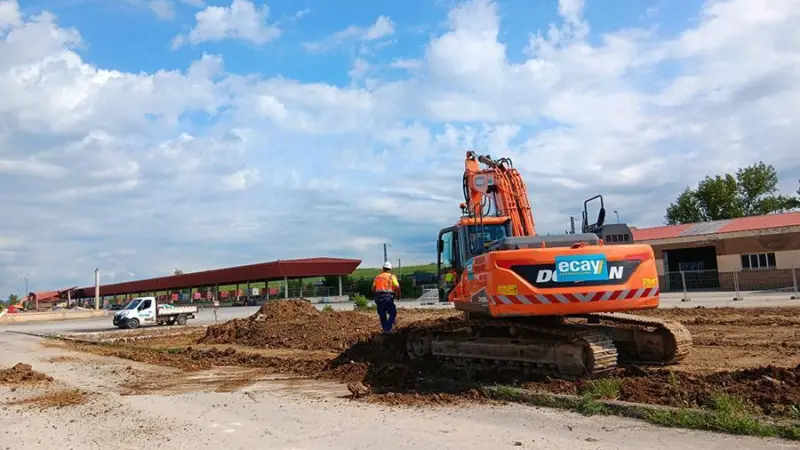 Intermodal Terminal of Navarra with a digger