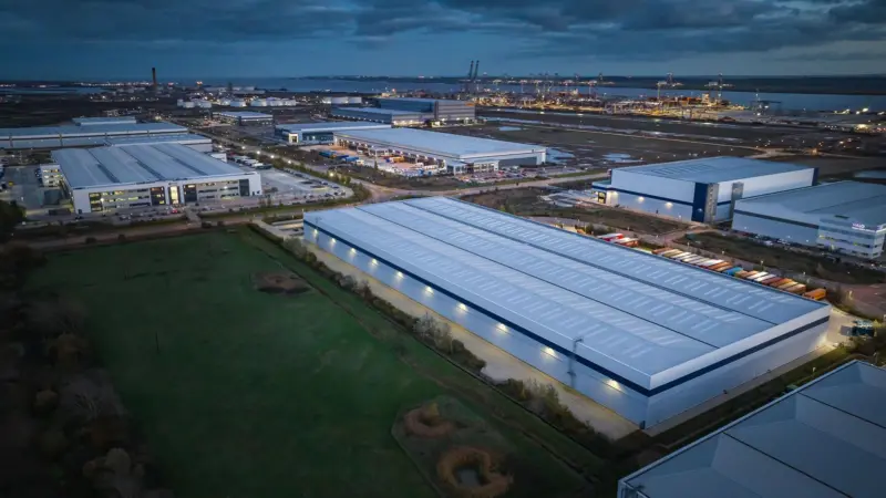 Drone image of Thames Freeport