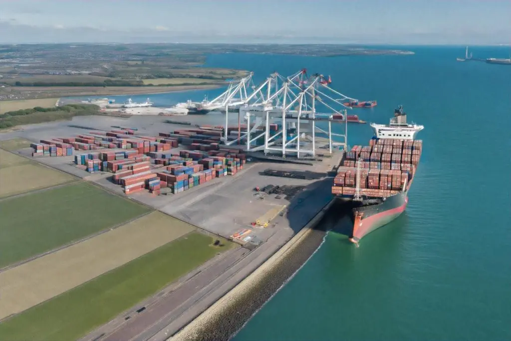 Generic image of a port with cranes and container ship shoreside