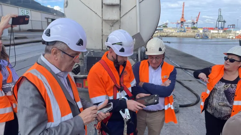 Delegates at a Bilbao PortLab innovation showcase