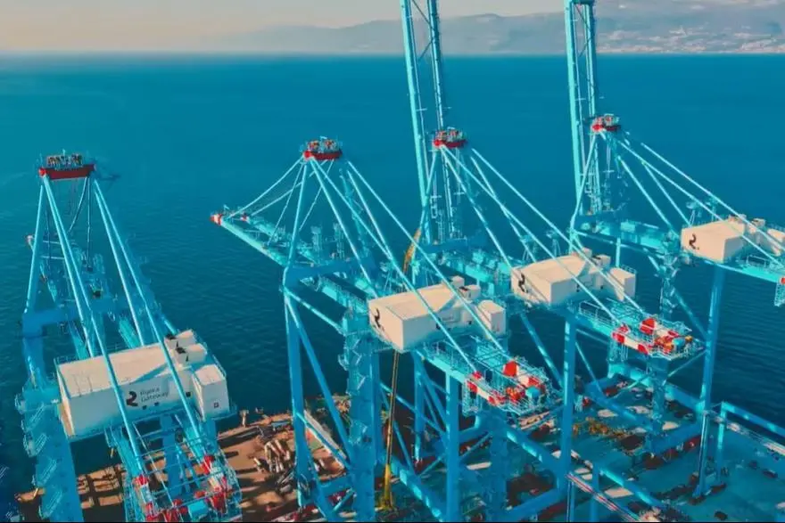 The image shows an overhead shot of Rijeka Gateway