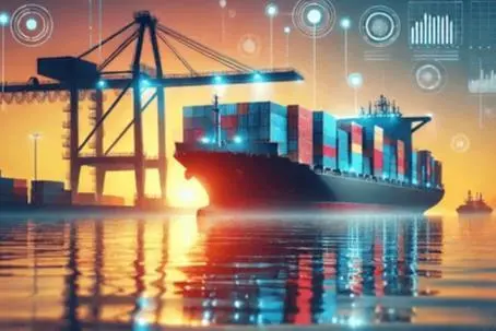 A container ship at the quayside from CTS
