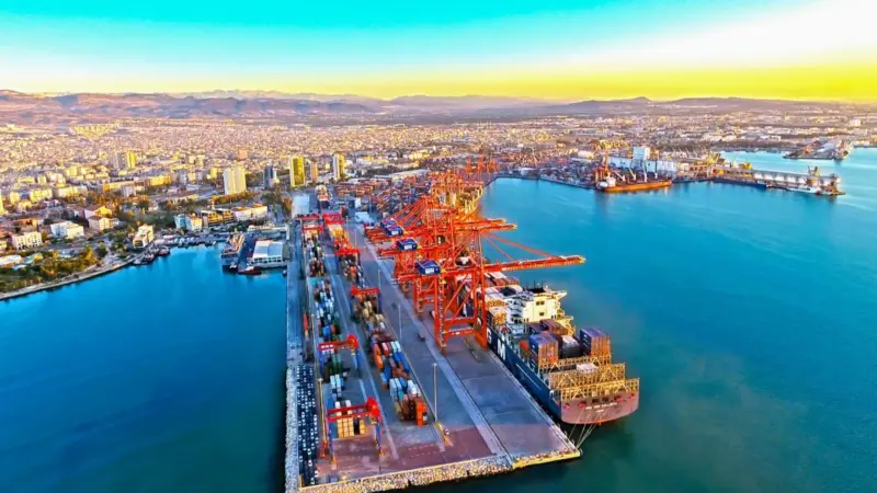 Aerial image of Mersin International Port in Turkey