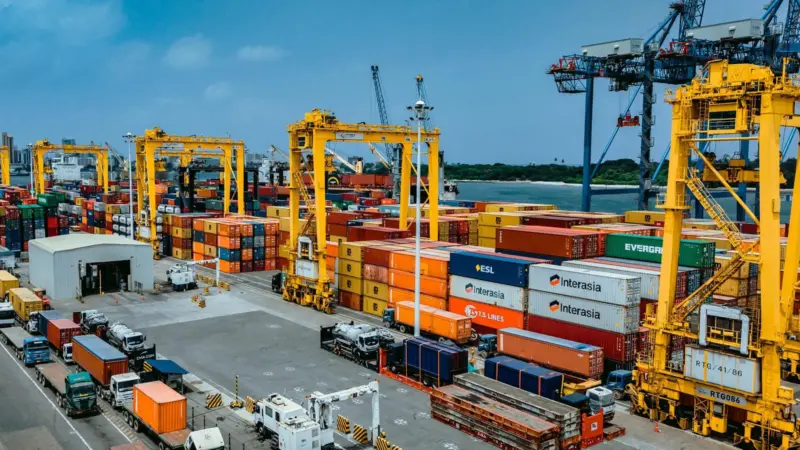 An overhead shot of the Port of Dar es Salaam