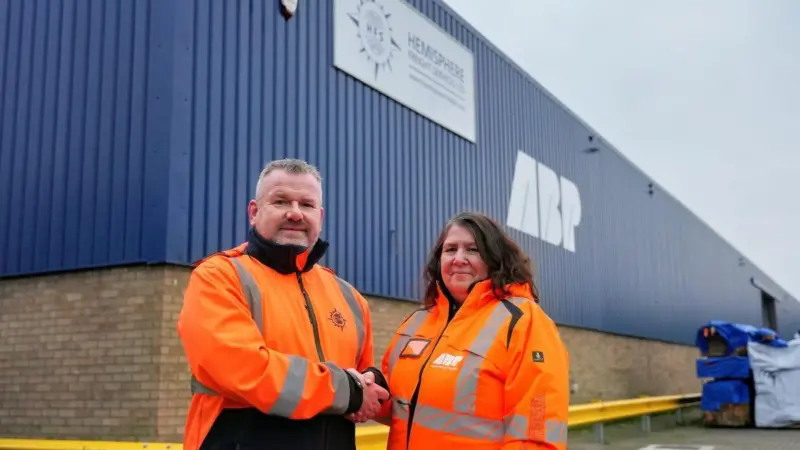 Mark Oakley, head of warehousing & transport for Hemisphere Freight Services and Tracy Brooker, lead estates manager at ABP