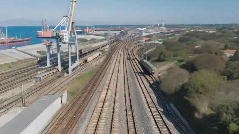 Image of rail network at a port