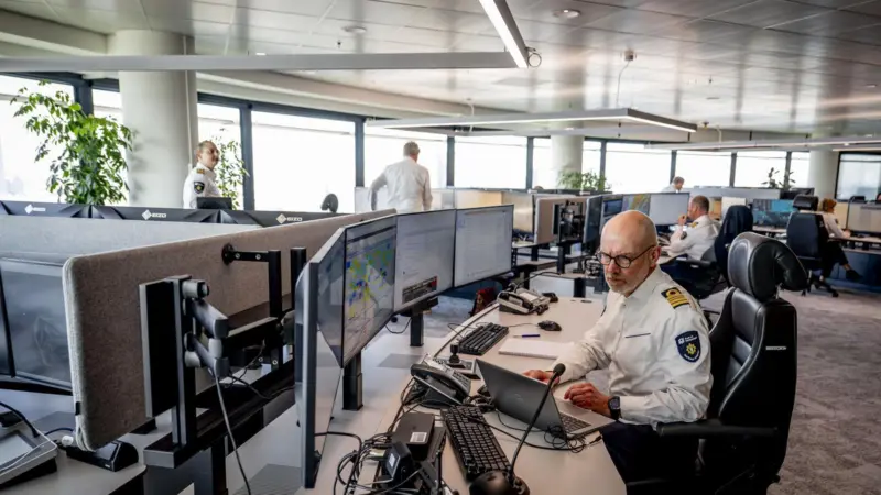 Staff working at computers at the Port of Rotterdam's HCC