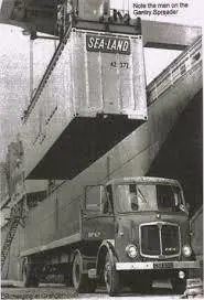 First container arrival 7 May 1966 Grangemouth