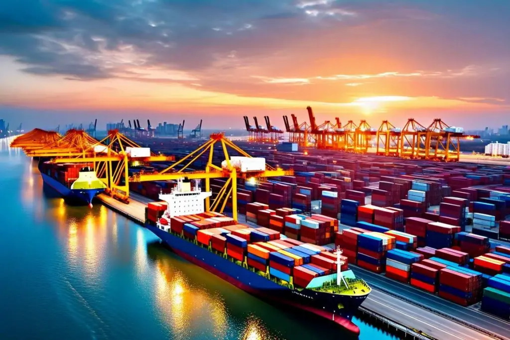 port at night