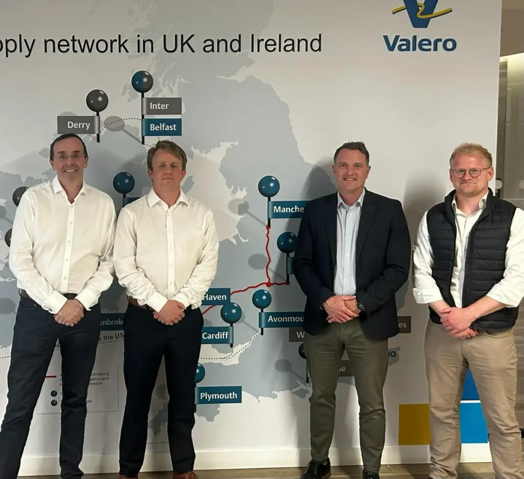 (l-r) David McLoughlin, director Pipelines & Terminals, Valero; Haydn Dawson, lead estates manager, ABP; Richard Butler, lead commercial director, ABP and Sam Marsh, director of Product Supply, Valero