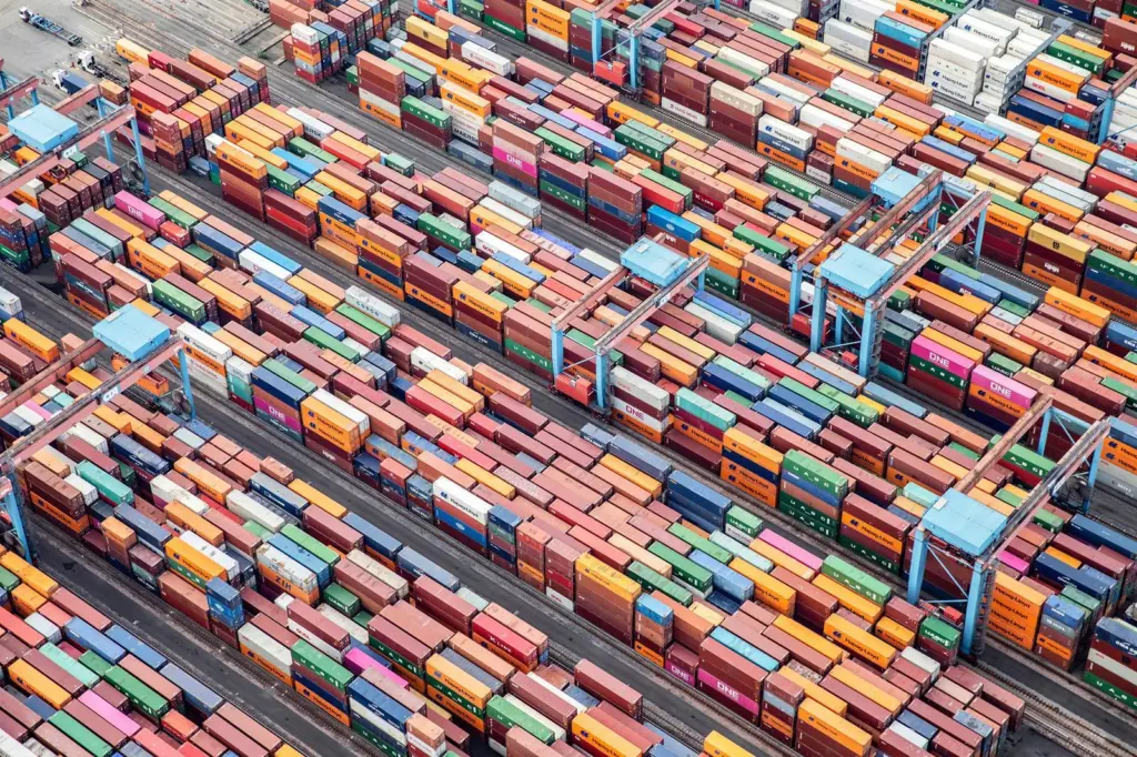 Aerial shot of containers at CTA