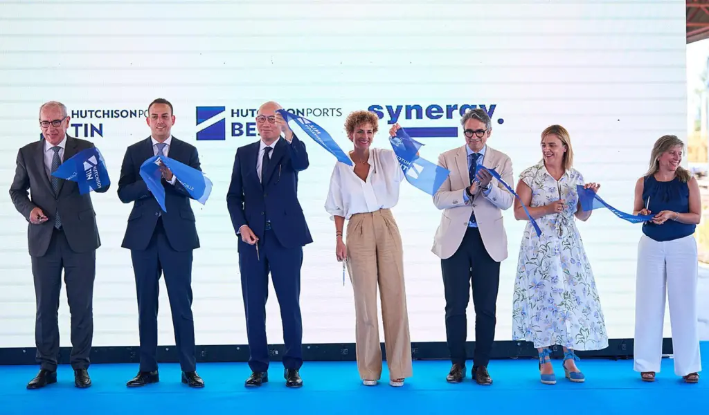Members of Hutchison Ports celebrating the inauguration of a new Navarra terminal