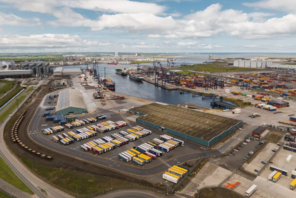 Aerial view of PD Ports Teesport