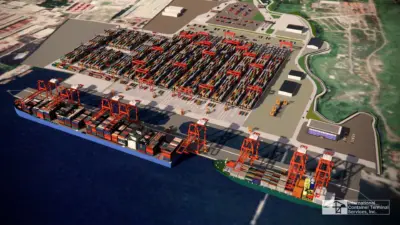 Aerial image of Philippines container terminal