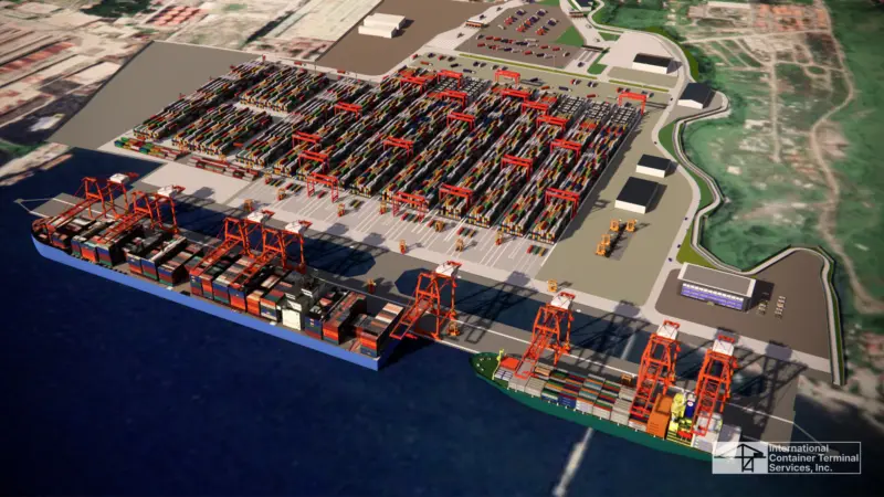Aerial image of Philippines container terminal
