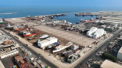 Aerial shot of Dubai Maritime City