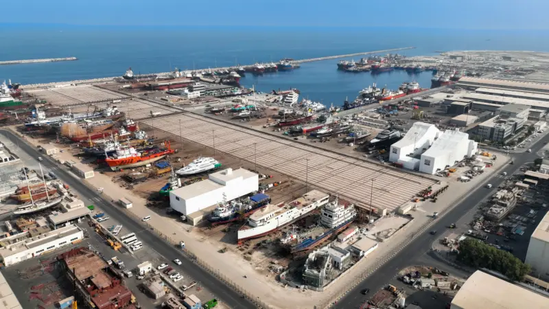 Aerial shot of Dubai Maritime City