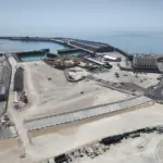 Aerial shot of Dover Western Docks