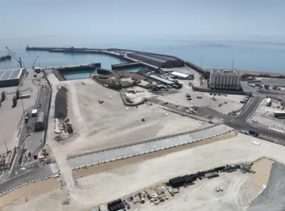 Aerial shot of Dover Western Docks