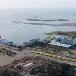 Aerial image of new Stena Line terminal at Gothenburg