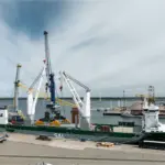 Crane arriving at the Port of Casablanca