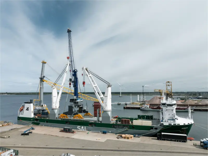 Crane arriving at the Port of Casablanca